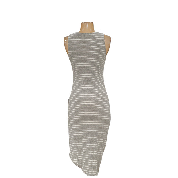 Express Grey Petite Striped Shift Dress - Picture 2 of 4
